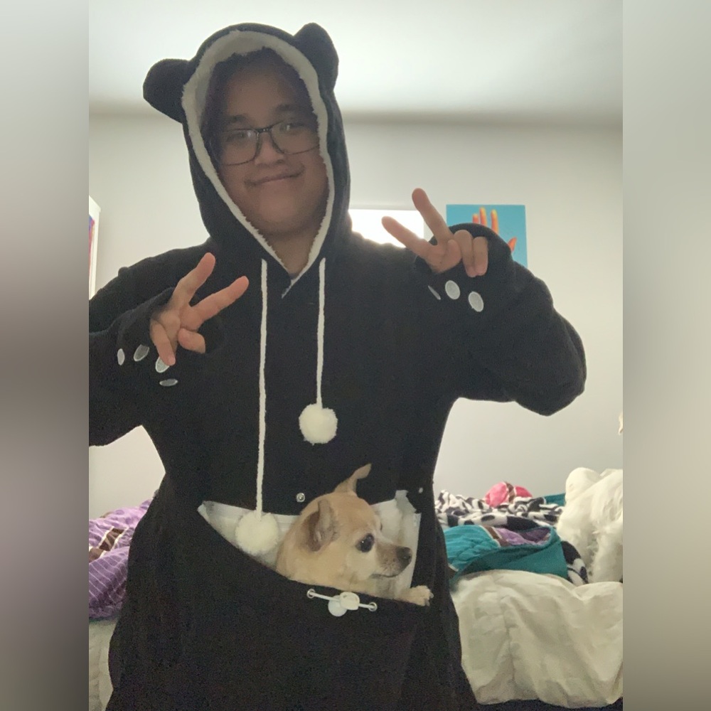 Paw Pattern Kangaroo Pocket Hoodie